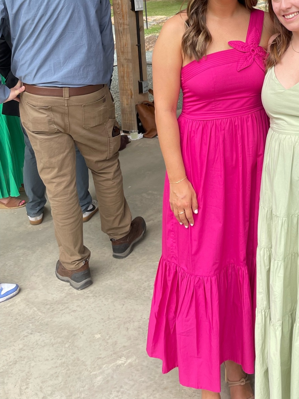 Pink Floral One Strap Dress